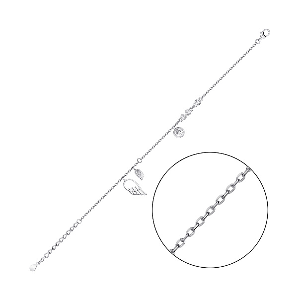Серебряный браслет с подвесками (арт. 7509/3981) – изображение 1