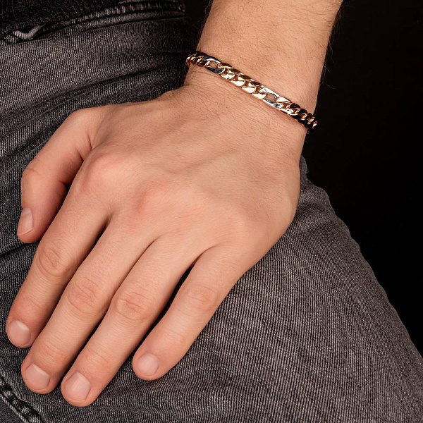 Широкий браслет из красного и белого золота (арт. 325470кб) – изображение 5