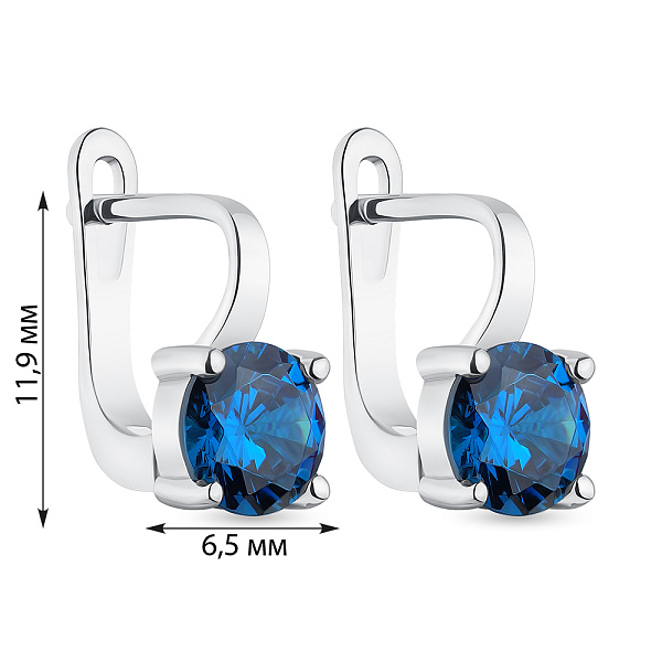 Серебряные серьги с фианитами (арт. 7502/СК2ФЛТ/404) – изображение 2