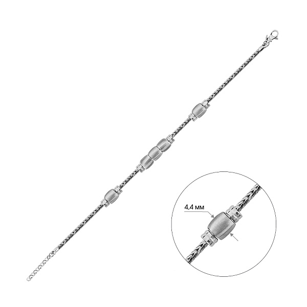 Серебряный браслет без камней (арт. 7509/5142м) – изображение 2
