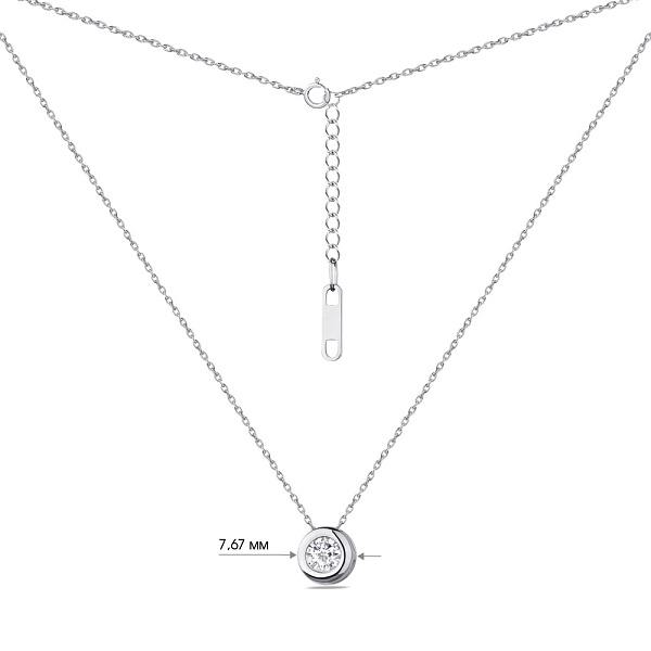 Колье серебряное с фианитом (арт. 7507/548/4) – изображение 3