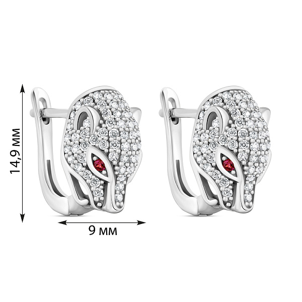Серьги из серебра Пантера (арт. 7502/9519амлн) – изображение 2