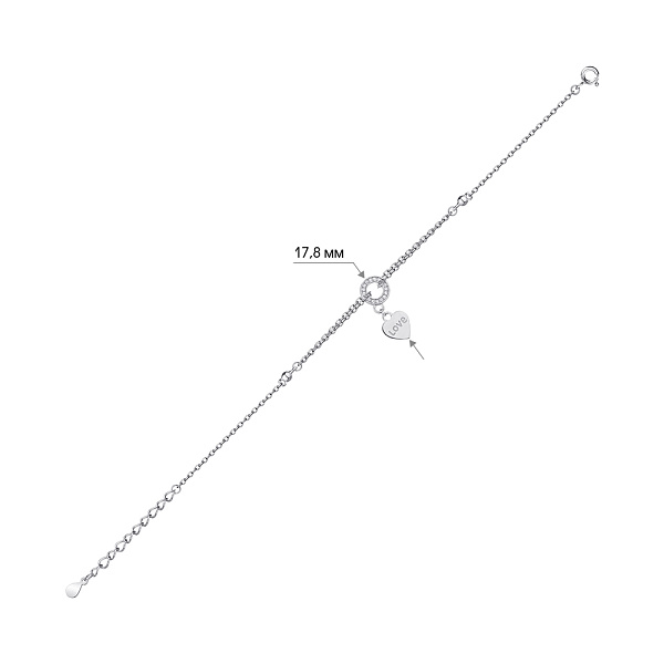 Серебряный браслет с подвеской (арт. 7509/3759) – изображение 2