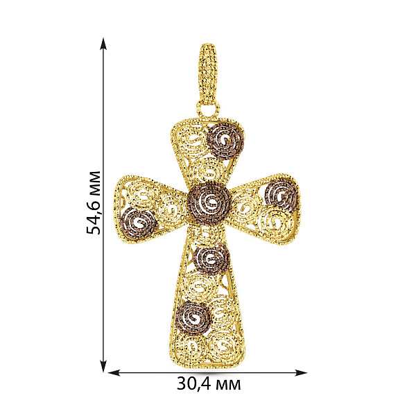 Золотой крестик Francelli (арт. 424848жкр) – изображение 4