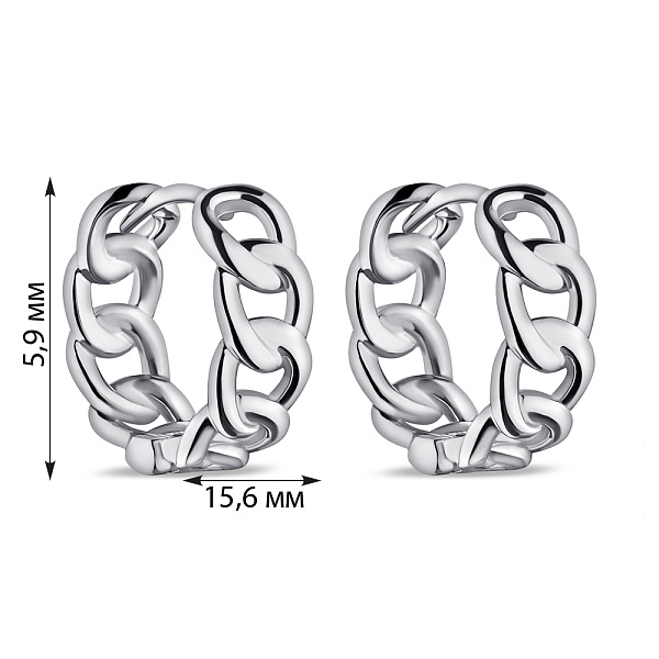 Серебряные серьги-кольца без камней (арт. 7502/9848/15) – изображение 2