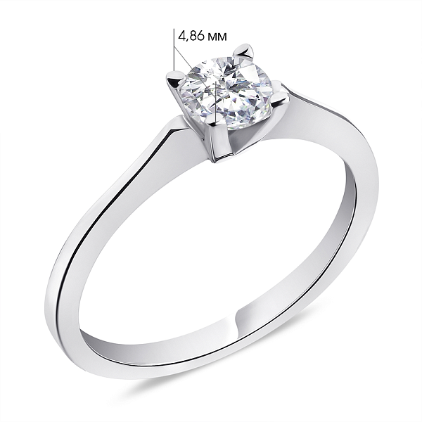 Тонкое серебряное кольцо с фианитом (арт. 7501/1322) – изображение 2