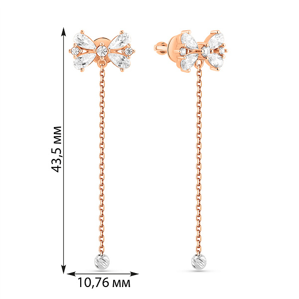 Серьги из красного золота Бантики (арт. 111304) – изображение 4