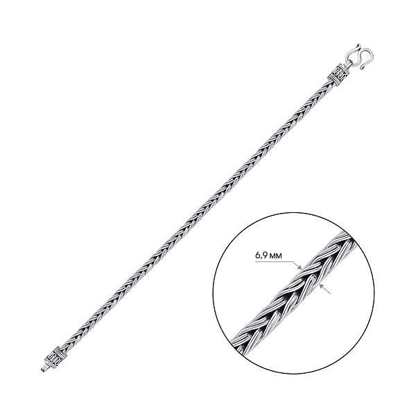 Серебряный браслет плетения Спига (арт. 7909/3847) – изображение 3
