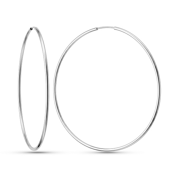 Сережки-кольца из белого золота (арт. 100023/70б) – изображение 1