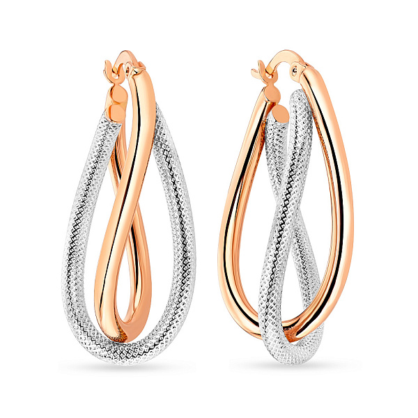 Серьги из красного и белого золота (арт. 101693/35кб) – изображение 1