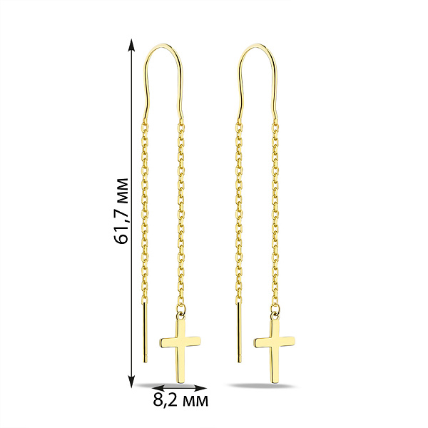 Серебряные серьги-протяжки Крестики (арт. 7502/4917ж) – изображение 2