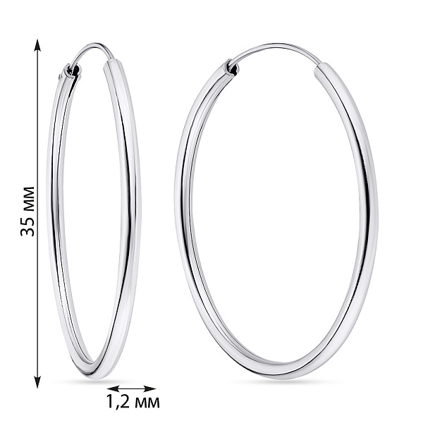 Серебряные серьги-конго (арт. 7502/2427/35) – изображение 2