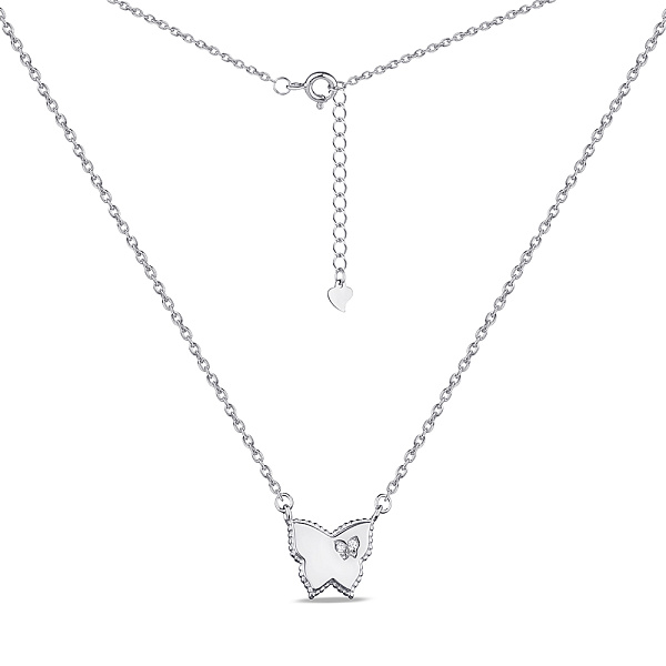 Серебряное колье Сердце с фианитами (арт. 7507/1899) – изображение 2