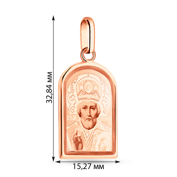Ладанка з червоного золота Миколай Чудотворець (арт. 402900Н) – зображення 3