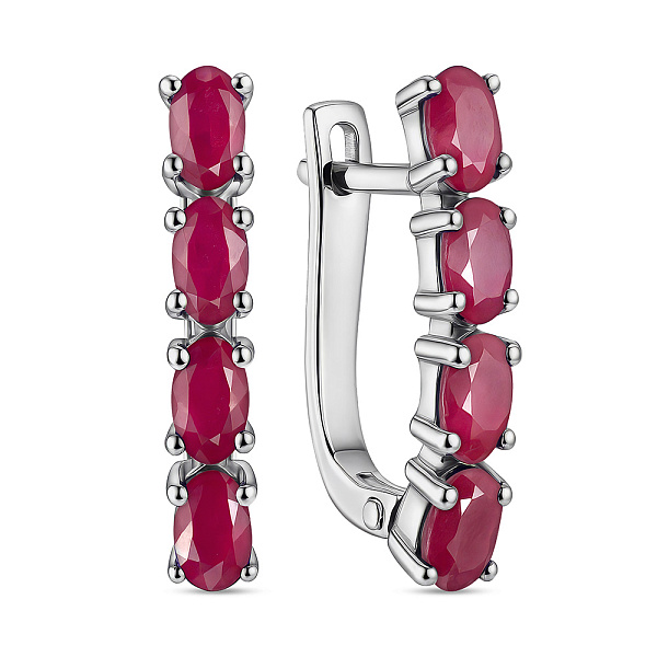Серебряные серьги с рубинами (арт. 7502/2193678Р) – изображение 1