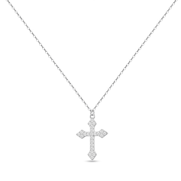 Серебряное колье с подвеской крест с фианитами (арт. 7507/2441) – изображение 1