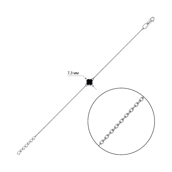 Серебряный браслет с ониксом (арт. 7509/622/7обрп) – изображение 2