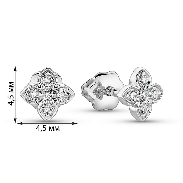 Золотые серьги пусеты с бриллиантами (арт. С341329010б) – изображение 4