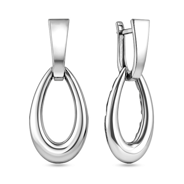 Серьги из белого золота с подвесками (арт. 111346б) – изображение 1