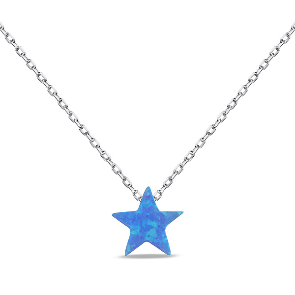 Серебряное колье Звезда с опалом (арт. 7507/КЛ2ОПГ/428) – изображение 1
