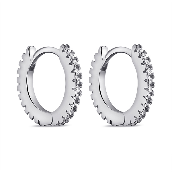 Серебряные серьги с дорожкой из фианитов (арт. 7502/9254/15) – изображение 1