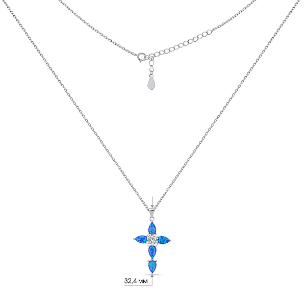 Серебряное колье с опалом (арт. 7507/2472Пос) – изображение 3