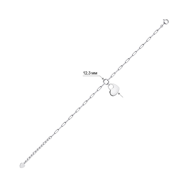 Серебряный браслет Сердце (арт. 7509/4392) – изображение 2