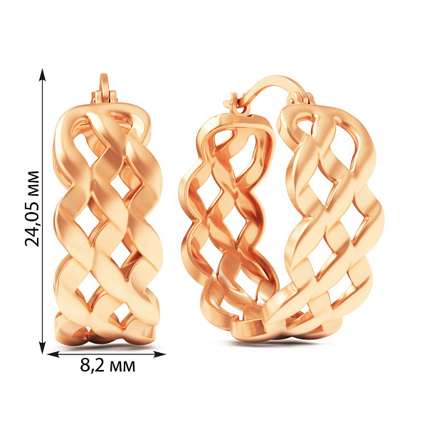 Серьги из красного золота (арт. 111279) – изображение 3