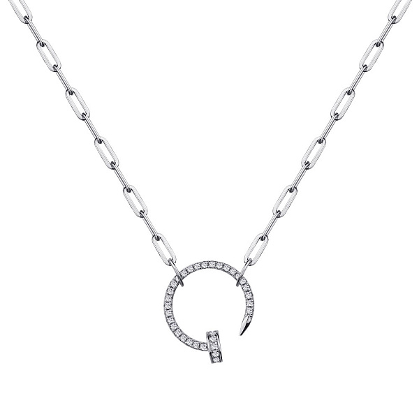 Колье из серебра "Гвоздь" с фианитами (арт. 7507/1278) – изображение 1