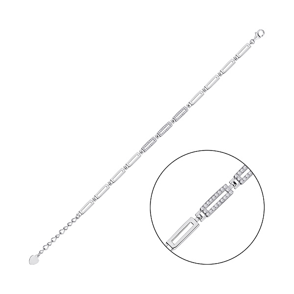 Серебряный браслет с белыми фианитами (арт. 7509/3566) – изображение 1