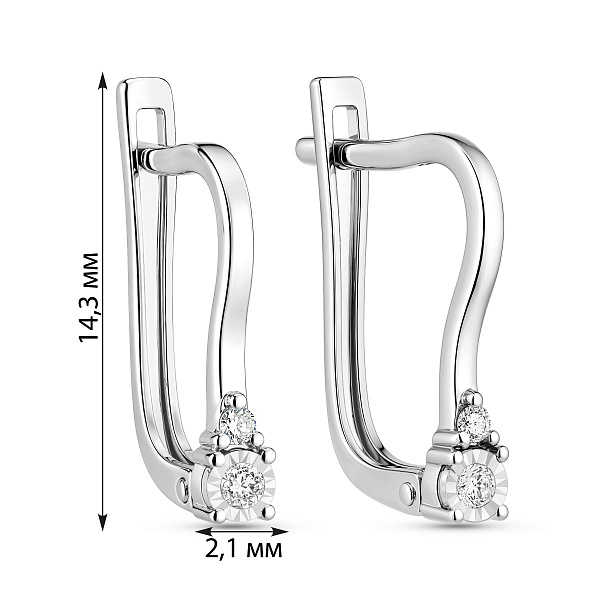 Серьги из белого золота с бриллиантами (арт. С011705005б) – изображение 2