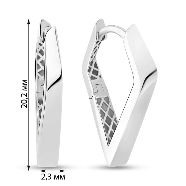 Сережки з білого золота (арт. 1091316б) – зображення 2