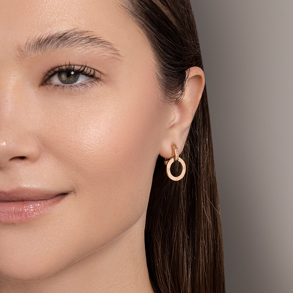 Сережки-підвіски з червоного золота (арт. 107469) – зображення 3