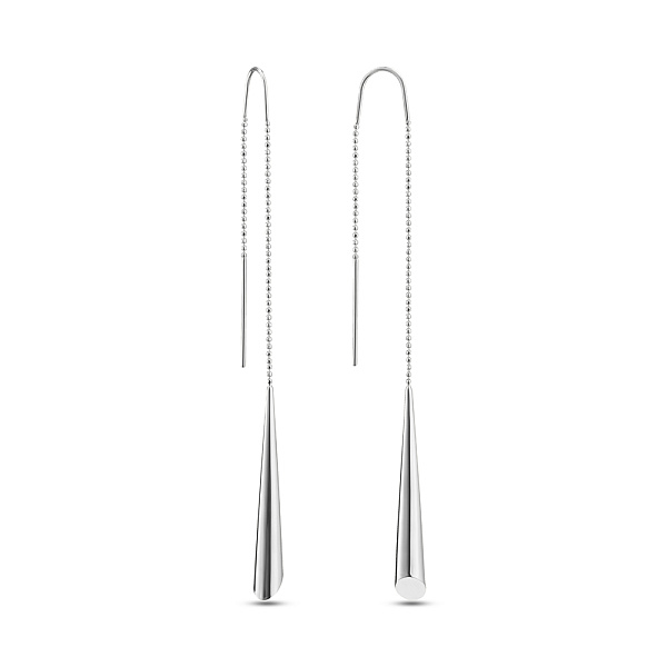 Серьги-протяжки из белого золота (арт. 103455/10б) – изображение 1