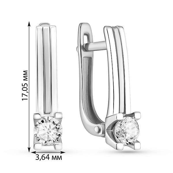 Сережки из белого золота с бриллиантами (арт. С011115030б) – изображение 3