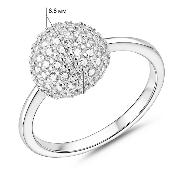 Серебряное кольцо с фианитами (арт. 7501/8889) – изображение 2