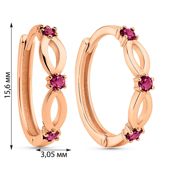 Серьги из красного золота с рубинами (арт. 111289Пр) – изображение 2