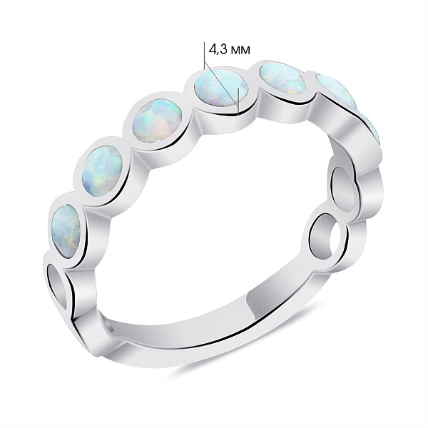 Серебряное кольцо с опалом (арт. 7501/6466Поб) – изображение 2