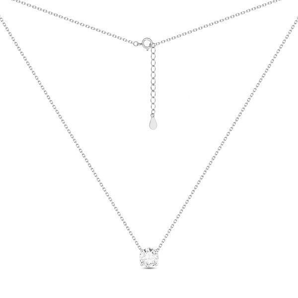Серебряное колье с подвеской с фианитом (арт. 7507/2557) – изображение 2
