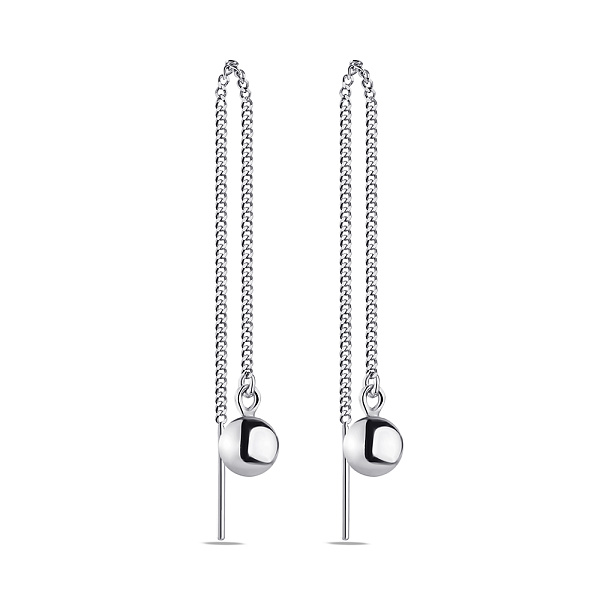 Серебряные серьги-протяжки Trendy Style с шариками (арт. 7502/4359) – изображение 1