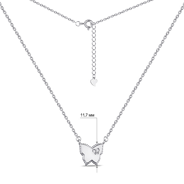 Серебряное колье Сердце с фианитами (арт. 7507/1899) – изображение 3