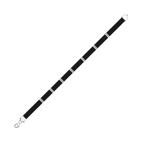 Браслет из каучука с серебряными вставками (арт. 7609/5062) – изображение 1