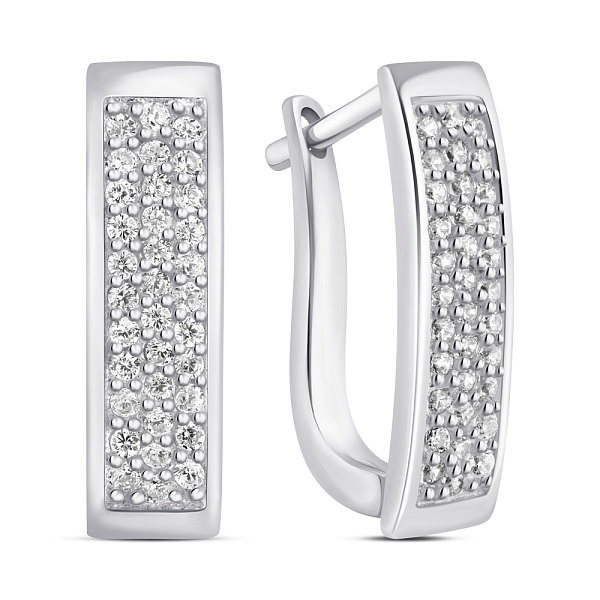 Серебряные серьги с фианитами (арт. 7502/С2Ф/337) – изображение 1