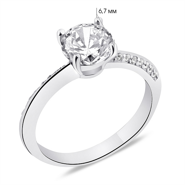 Серебряное кольцо с фианитами (арт. 7501/5939) – изображение 2