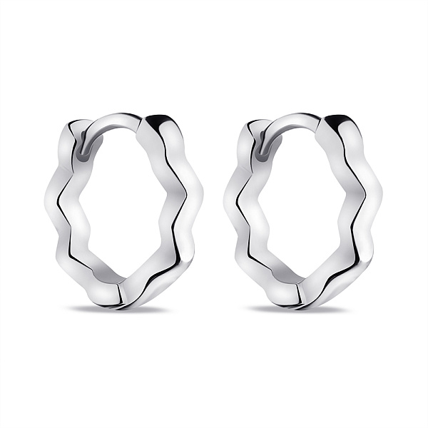 Серебряные серьги-кольца без камней (арт. 7502/9424/10) – изображение 1