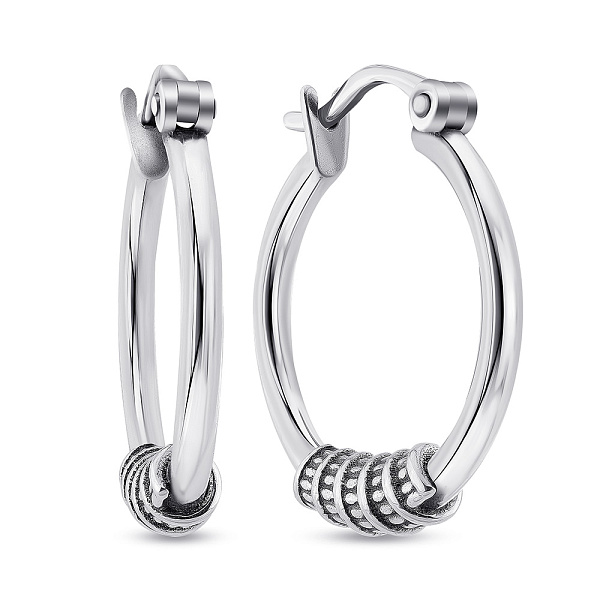 Серебряные серьги-кольца без камней (арт. 7902/2408) – изображение 1