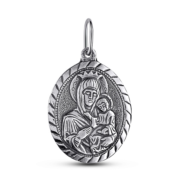 Срібна ладанка іконка Божа Матір (арт. 7917/3310-ч) – зображення 1