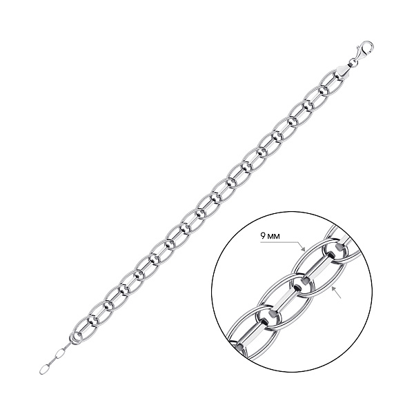 Серебряный браслет без камней (арт. 7509/4433) – изображение 2