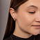 Золотые серьги в красном цвете металла (арт. 105121) – изображение 3