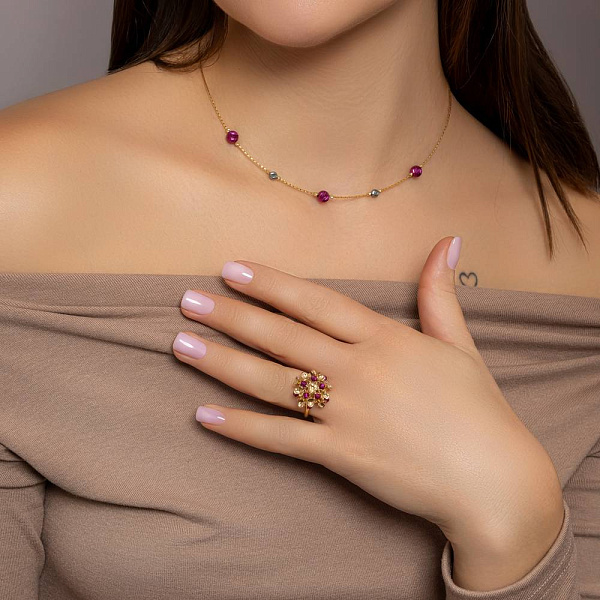 Золотое колье Francelli (арт. 352945ждмлн) – изображение 4